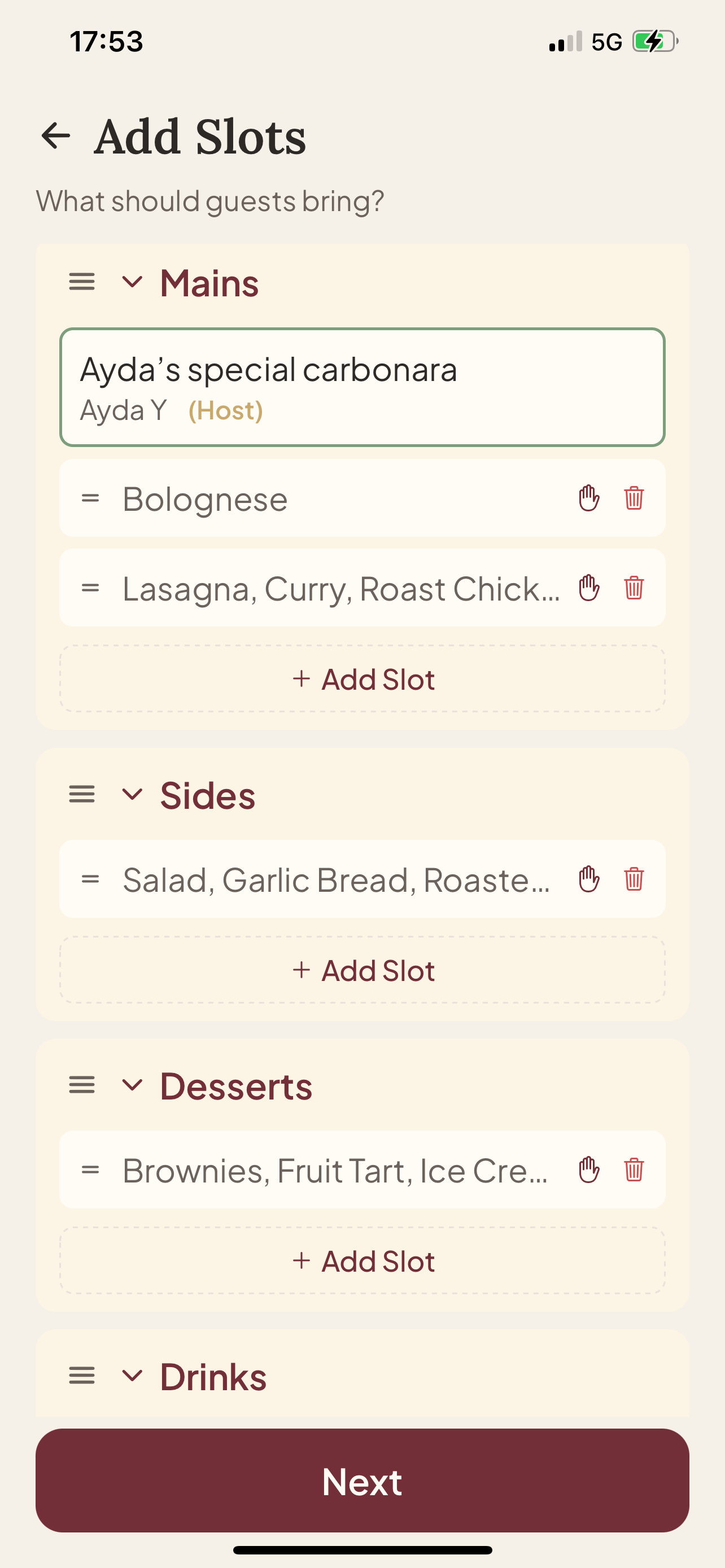 Guests claim dishes screen